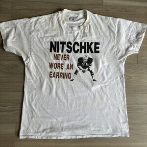 Vintage CHICAGO BEARS SHIRT Mens XL Dick Butkus Never Wore An Earring‎ Made USA